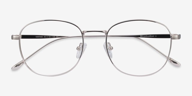 Vantage Argenté MétalMontures de lunettes de vue d'EyeBuyDirect, Vue Rapprochée