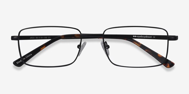 Arco Noir MétalMontures de lunettes de vue d'EyeBuyDirect, Vue Rapprochée