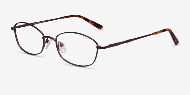 Betty Brun MétalMontures de lunettes de vue d'EyeBuyDirect, Vue d'Angle