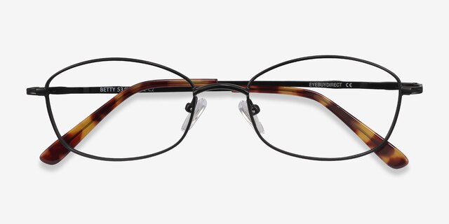 Betty Black MetalEyeglass Frames from EyeBuyDirect, Closed View