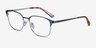 Chambery Blue MetalEyeglass Frames from EyeBuyDirect, Angle View