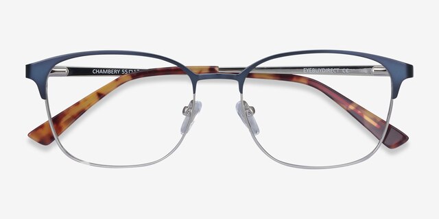 Chambery Blue MetalEyeglass Frames from EyeBuyDirect, Closed View