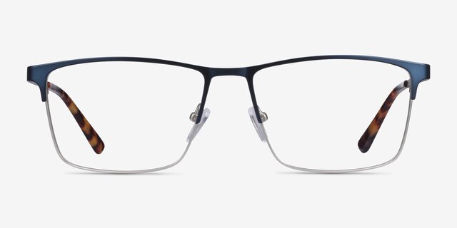 Edito Navy MetalEyeglass Frames from EyeBuyDirect, Front View