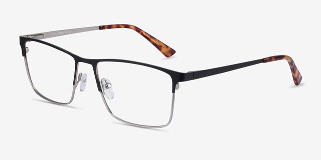 Edito Black MetalEyeglass Frames from EyeBuyDirect, Angle View