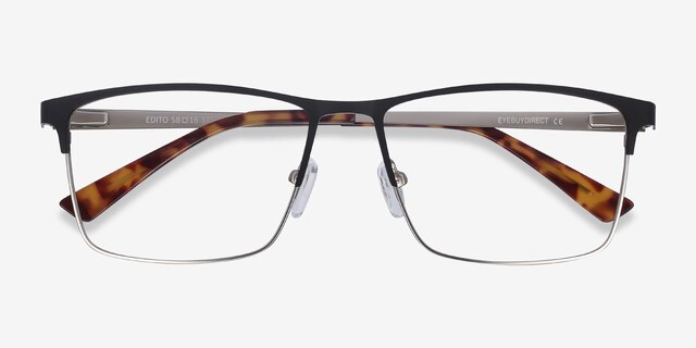 Edito Black MetalEyeglass Frames from EyeBuyDirect, Closed View