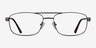 Stan Gunmetal MetalEyeglass Frames from EyeBuyDirect, Front View