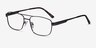 Stan Gunmetal MetalEyeglass Frames from EyeBuyDirect, Angle View