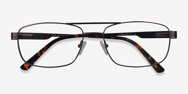 Stan Gunmetal MetalEyeglass Frames from EyeBuyDirect, Closed View