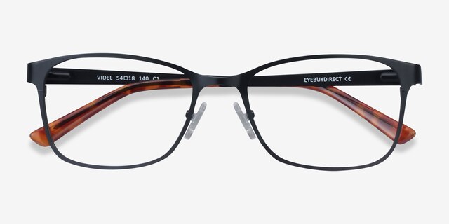Videl Black MetalEyeglass Frames from EyeBuyDirect, Closed View