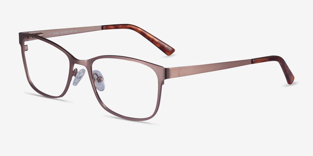 Videl Rose Gold MetalEyeglass Frames from EyeBuyDirect, Angle View