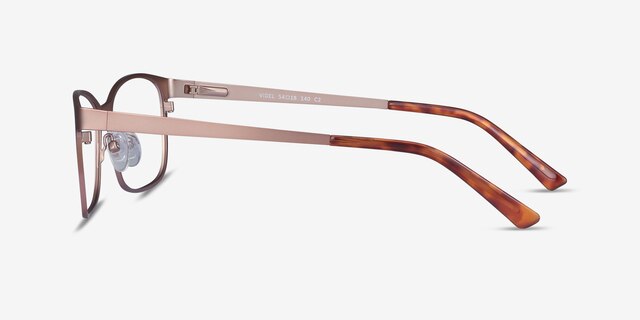 Videl Rose Gold MetalEyeglass Frames from EyeBuyDirect, Side View