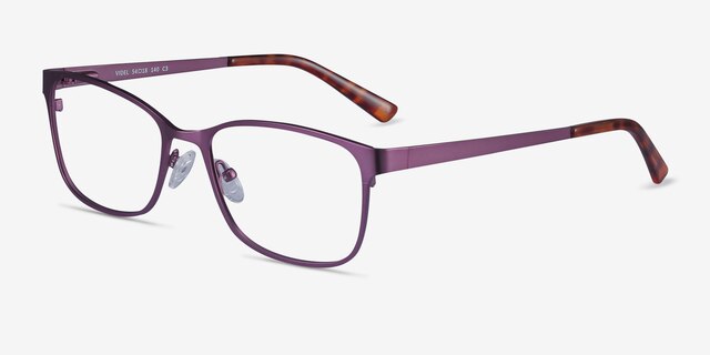 Videl Purple MetalEyeglass Frames from EyeBuyDirect, Angle View