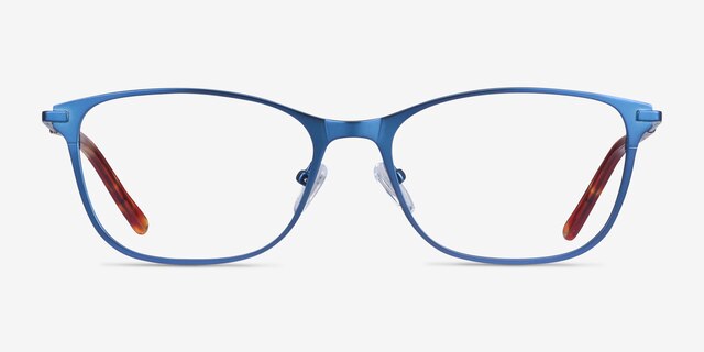 Modena Blue MetalEyeglass Frames from EyeBuyDirect, Front View