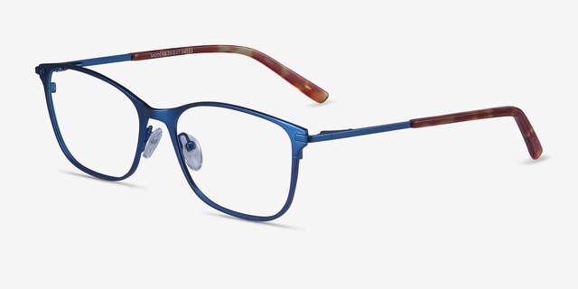 Modena Blue MetalEyeglass Frames from EyeBuyDirect, Angle View