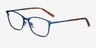 Modena Blue MetalEyeglass Frames from EyeBuyDirect, Angle View