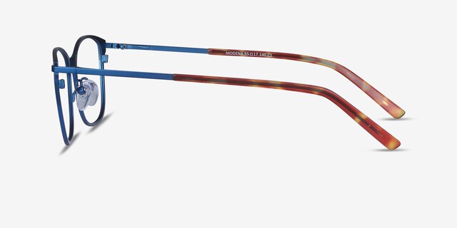 Modena Blue MetalEyeglass Frames from EyeBuyDirect, Side View