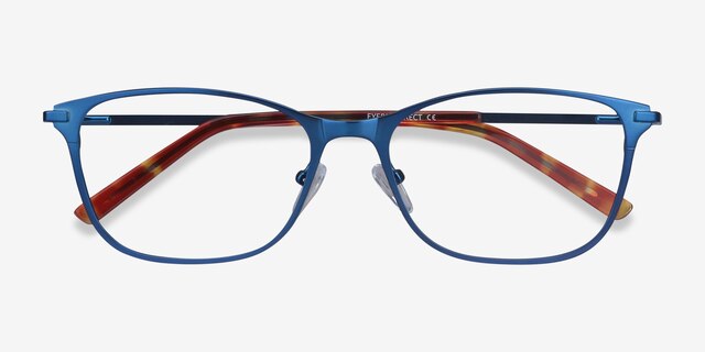 Modena Blue MetalEyeglass Frames from EyeBuyDirect, Closed View
