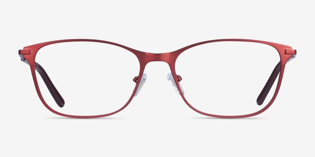 Modena Red MetalEyeglass Frames from EyeBuyDirect, Front View