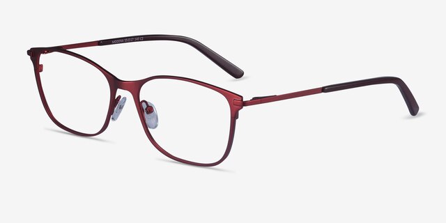 Modena Red MetalEyeglass Frames from EyeBuyDirect, Angle View
