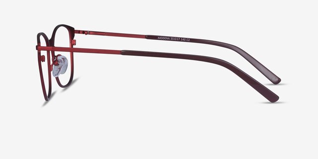 Modena Red MetalEyeglass Frames from EyeBuyDirect, Side View