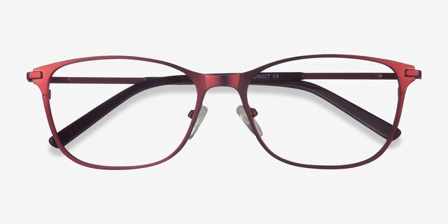 Modena Red MetalEyeglass Frames from EyeBuyDirect, Closed View