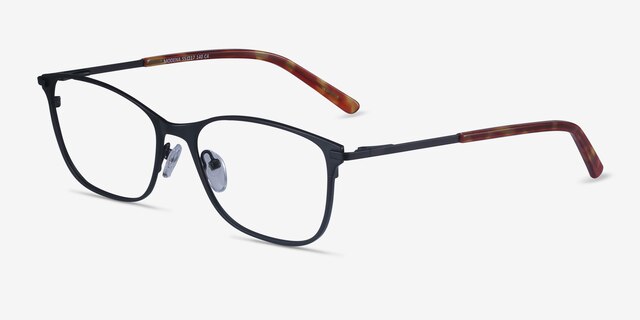 Modena Black MetalEyeglass Frames from EyeBuyDirect, Angle View