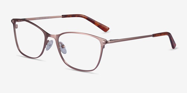 Kasia Rose Gold MetalEyeglass Frames from EyeBuyDirect, Angle View