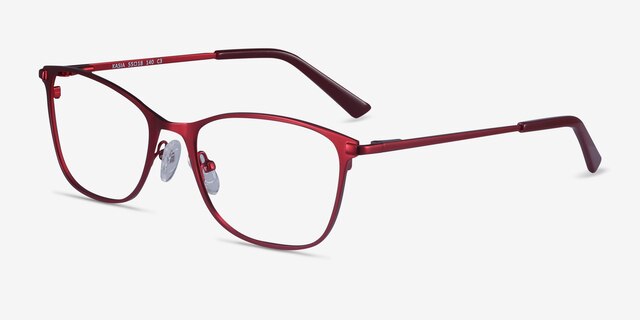 Kasia Burgundy MetalEyeglass Frames from EyeBuyDirect, Angle View