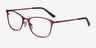 Kasia Burgundy MetalEyeglass Frames from EyeBuyDirect, Angle View