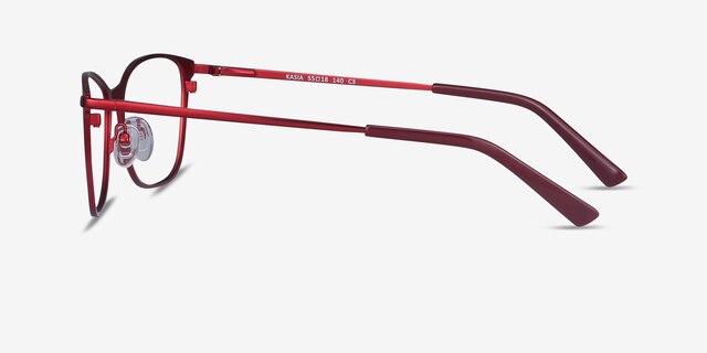 Kasia Burgundy MetalEyeglass Frames from EyeBuyDirect, Side View