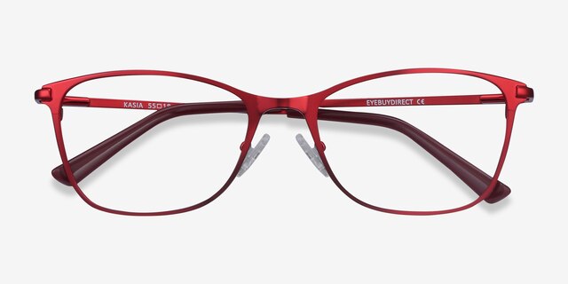 Kasia Burgundy MetalEyeglass Frames from EyeBuyDirect, Closed View