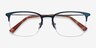 Vimy Blue MetalEyeglass Frames from EyeBuyDirect, Closed View