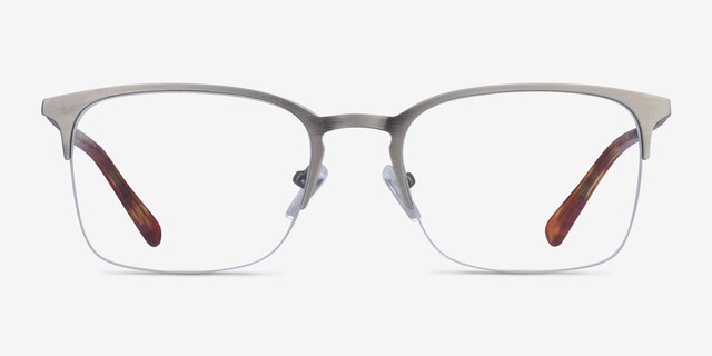 Vimy Gunmetal MetalEyeglass Frames from EyeBuyDirect, Front View
