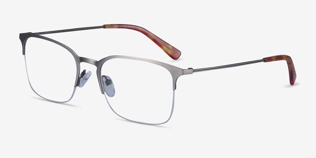 Vimy Gunmetal MetalEyeglass Frames from EyeBuyDirect, Angle View