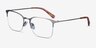 Vimy Gunmetal MetalEyeglass Frames from EyeBuyDirect, Angle View