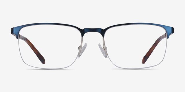 Valery Blue MetalEyeglass Frames from EyeBuyDirect, Front View
