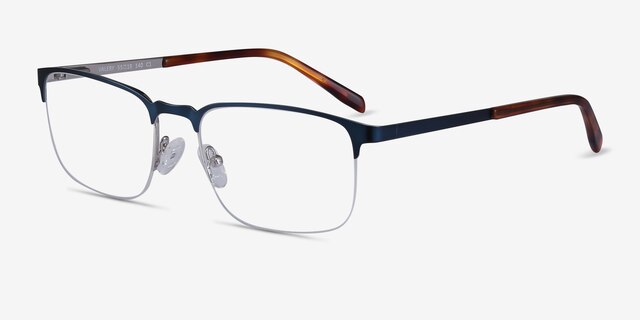 Valery Blue MetalEyeglass Frames from EyeBuyDirect, Angle View