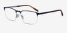 Valery Blue MetalEyeglass Frames from EyeBuyDirect, Angle View