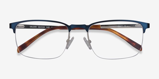 Valery Blue MetalEyeglass Frames from EyeBuyDirect, Closed View