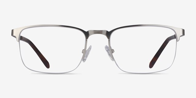 Valery Silver MetalEyeglass Frames from EyeBuyDirect, Front View