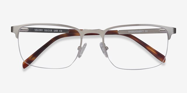 Valery Silver MetalEyeglass Frames from EyeBuyDirect, Closed View