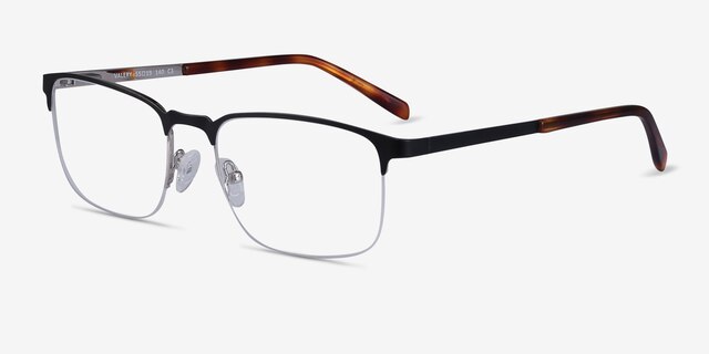 Valery Black MetalEyeglass Frames from EyeBuyDirect, Angle View
