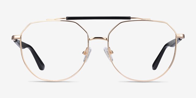 Coxon Golden Black MétalMontures de lunettes de vue d'EyeBuyDirect, Vue de Face
