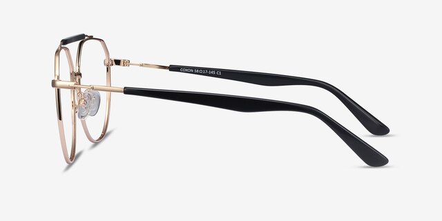 Coxon Golden Black MétalMontures de lunettes de vue d'EyeBuyDirect, Vue de Côté