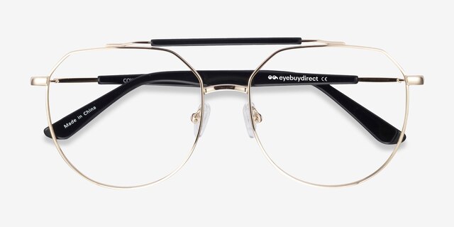 Coxon Golden Black MétalMontures de lunettes de vue d'EyeBuyDirect, Vue Rapprochée
