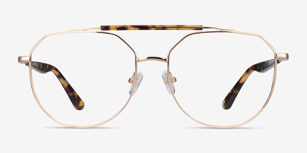Coxon Golden Tortoise Metal Eyeglass Frames