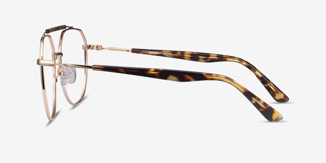 Coxon Golden Tortoise MetalEyeglass Frames from EyeBuyDirect, Side View