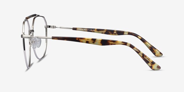 Coxon Silver Tortoise MetalEyeglass Frames from EyeBuyDirect, Side View