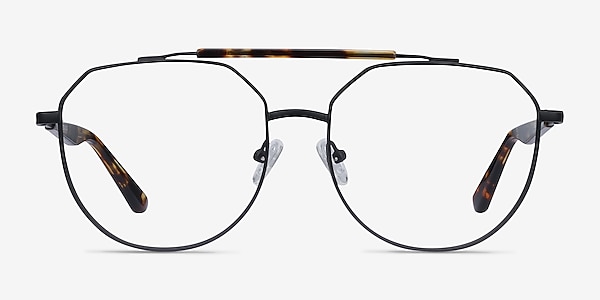 Coxon Black Tortoise Metal Eyeglass Frames