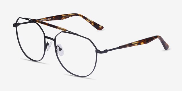 Coxon Black Tortoise MetalEyeglass Frames from EyeBuyDirect, Angle View